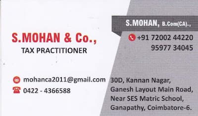 S . Mohan & Co.,
